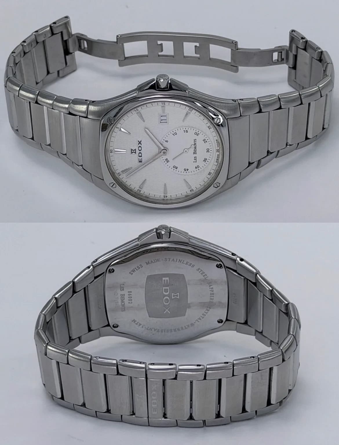 Edox Les Bémonts Silver Guilloché Dial Small Seconds 2006 41mm ref.86002 Quartz Watch Full Set — image 7