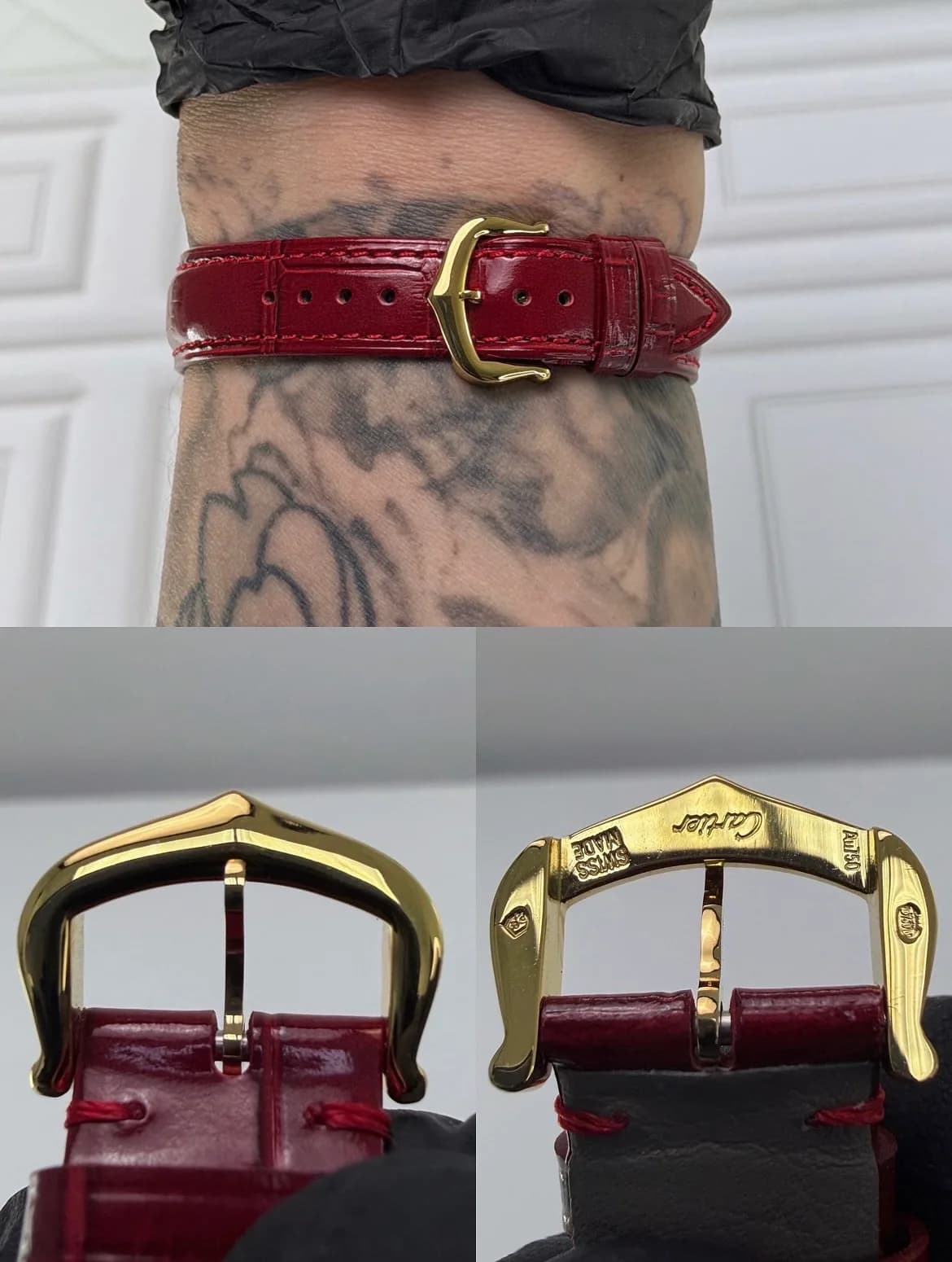 1980s 20x28mm Cartier Must de Tank Vermeil Burgundy Spider Dial Cal.78-1 Manual Winding Watch Only — image 9