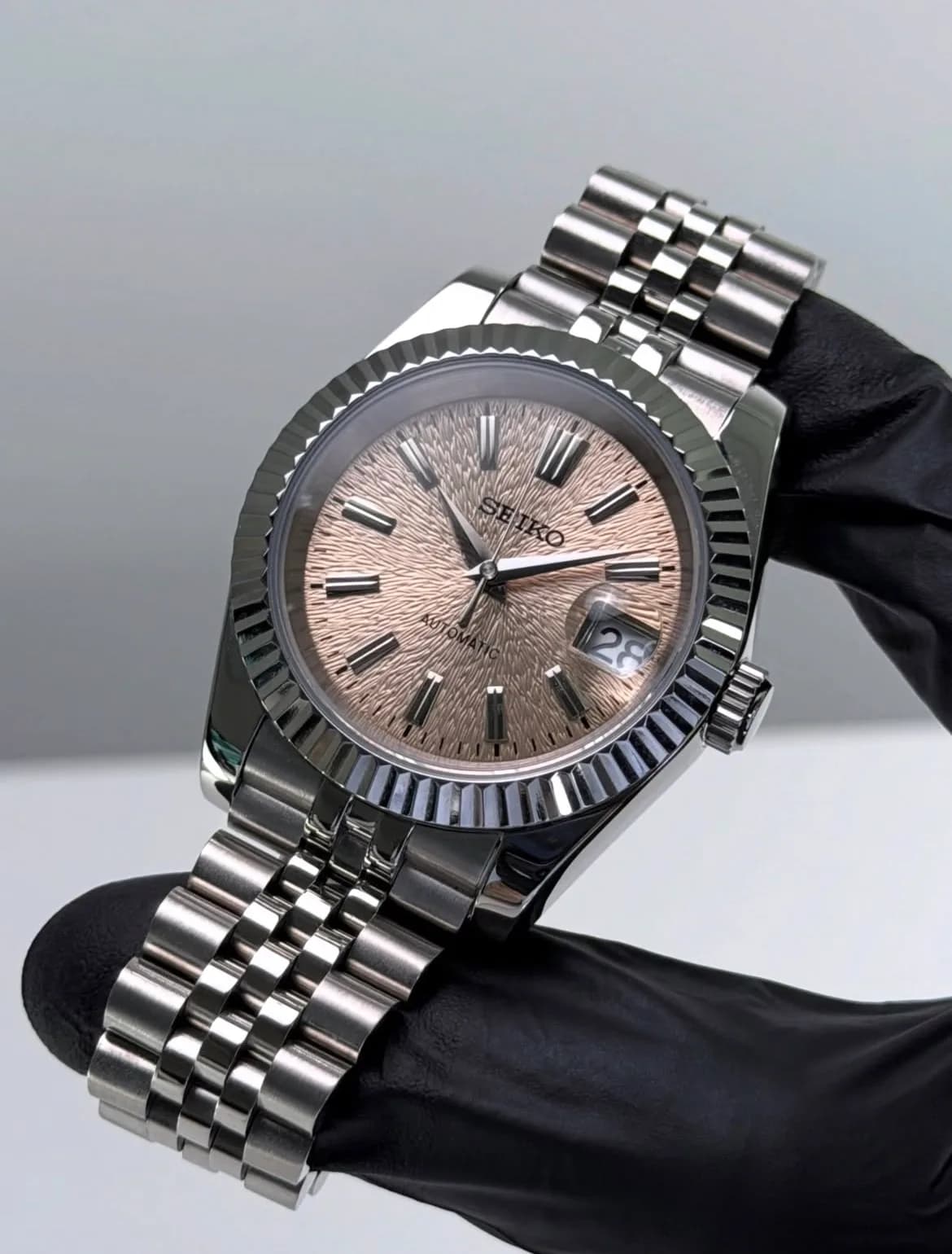 Custom S. Mod 39mm Champagne Mount Iwate Datejust with Double-Endlink Single-Pull Jubilee Bracelet Automatic Watch  — image 2