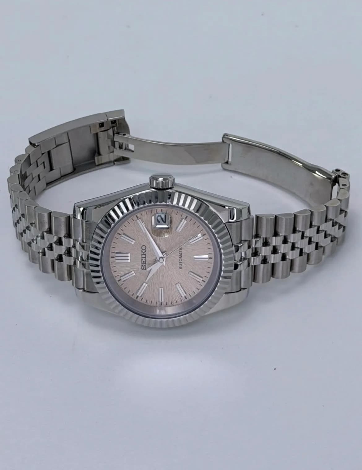 Custom S. Mod 39mm Champagne Mount Iwate Datejust with Double-Endlink Single-Pull Jubilee Bracelet Automatic Watch  — image 7
