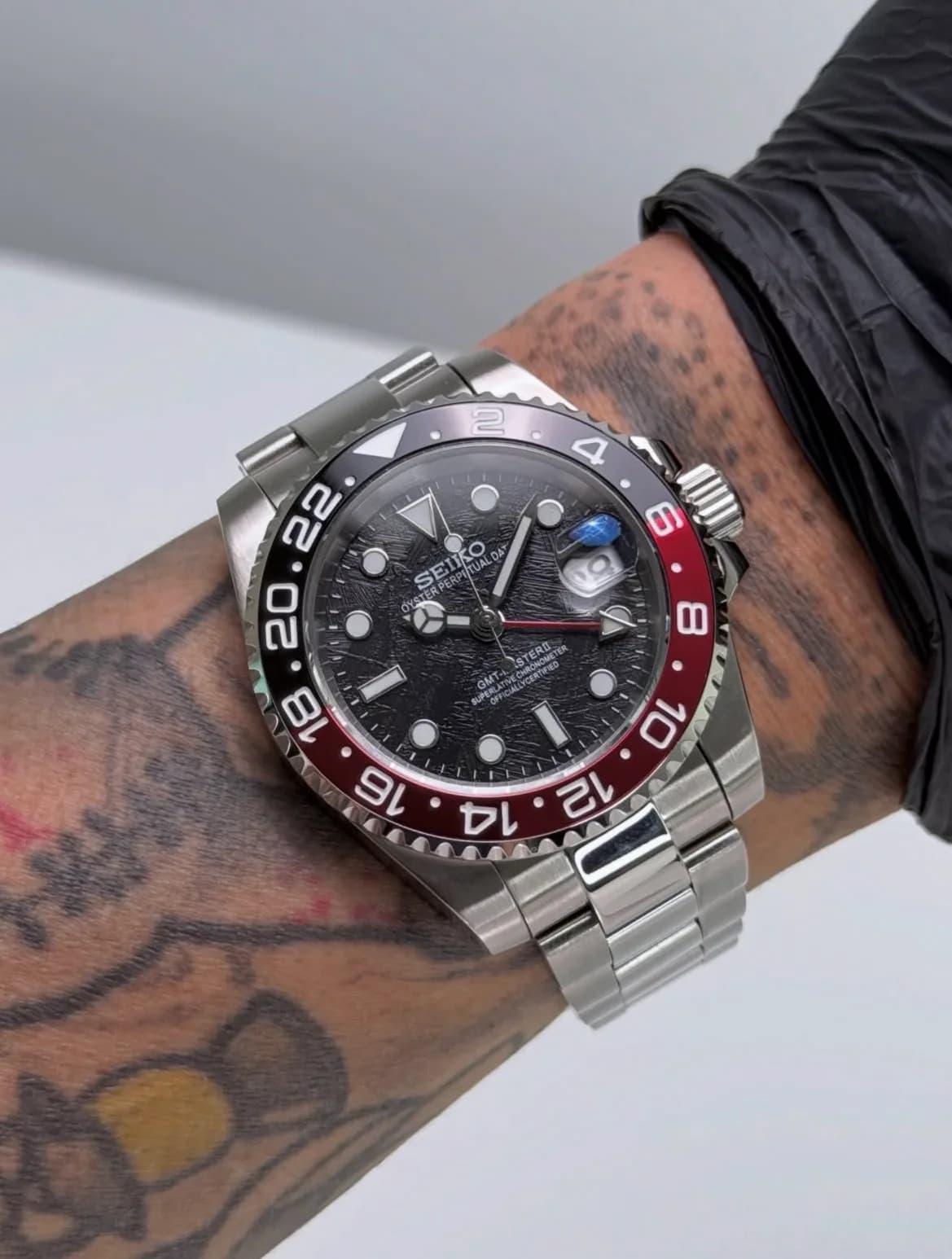 Custom S. Mod 40mm Black Meteorite Coke Automatic GMT Watch  — image 1
