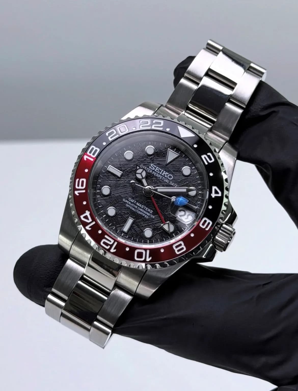 Custom S. Mod 40mm Black Meteorite Coke Automatic GMT Watch  — image 2