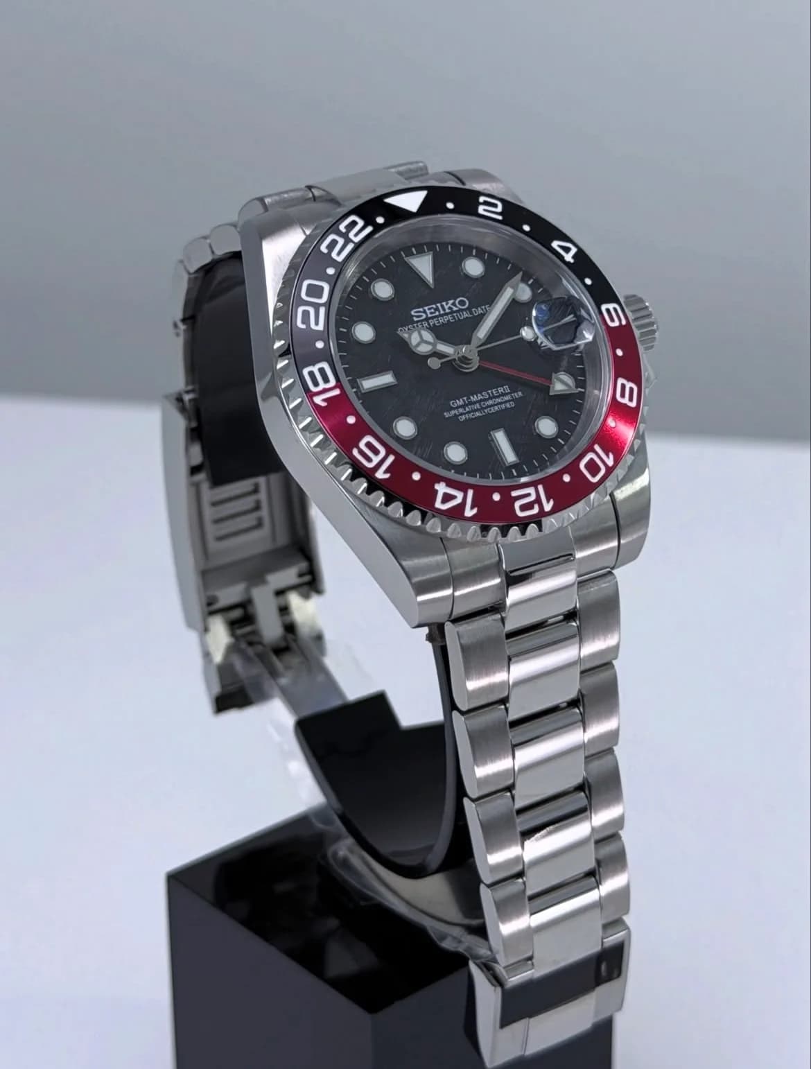 Custom S. Mod 40mm Black Meteorite Coke Automatic GMT Watch  — image 3