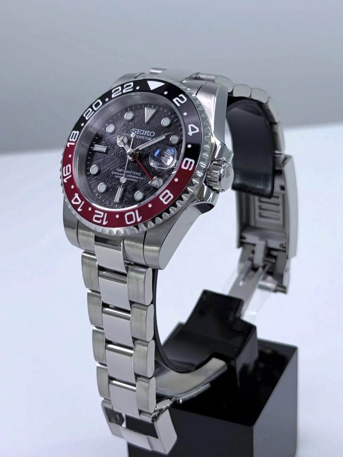 Custom S. Mod 40mm Black Meteorite Coke Automatic GMT Watch  — image 4