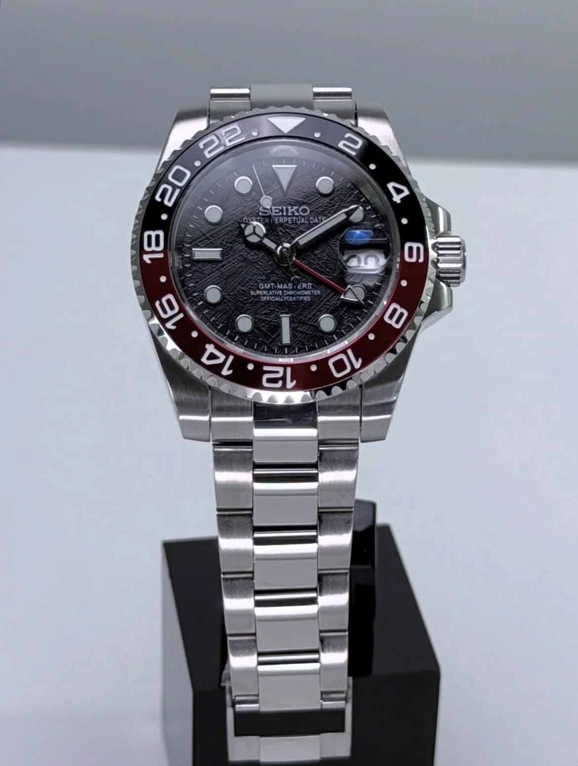 Custom S. Mod 40mm Black Meteorite Coke Automatic GMT Watch  — image 5