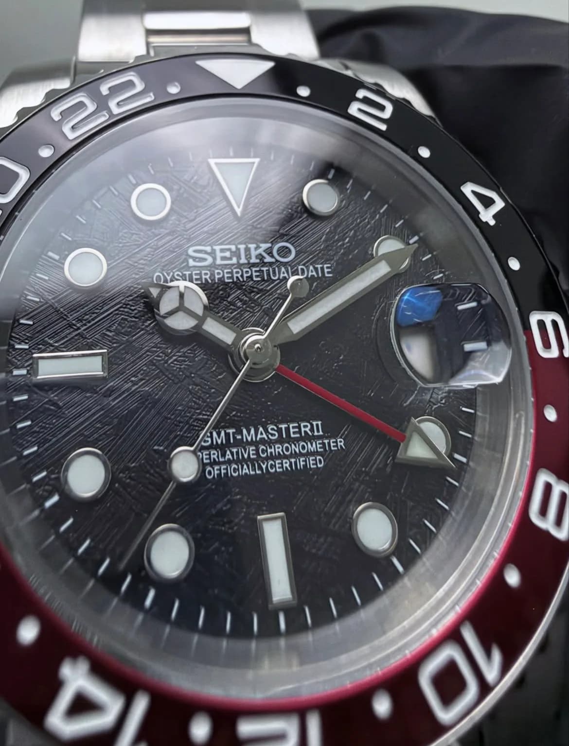 Custom S. Mod 40mm Black Meteorite Coke Automatic GMT Watch  — image 6