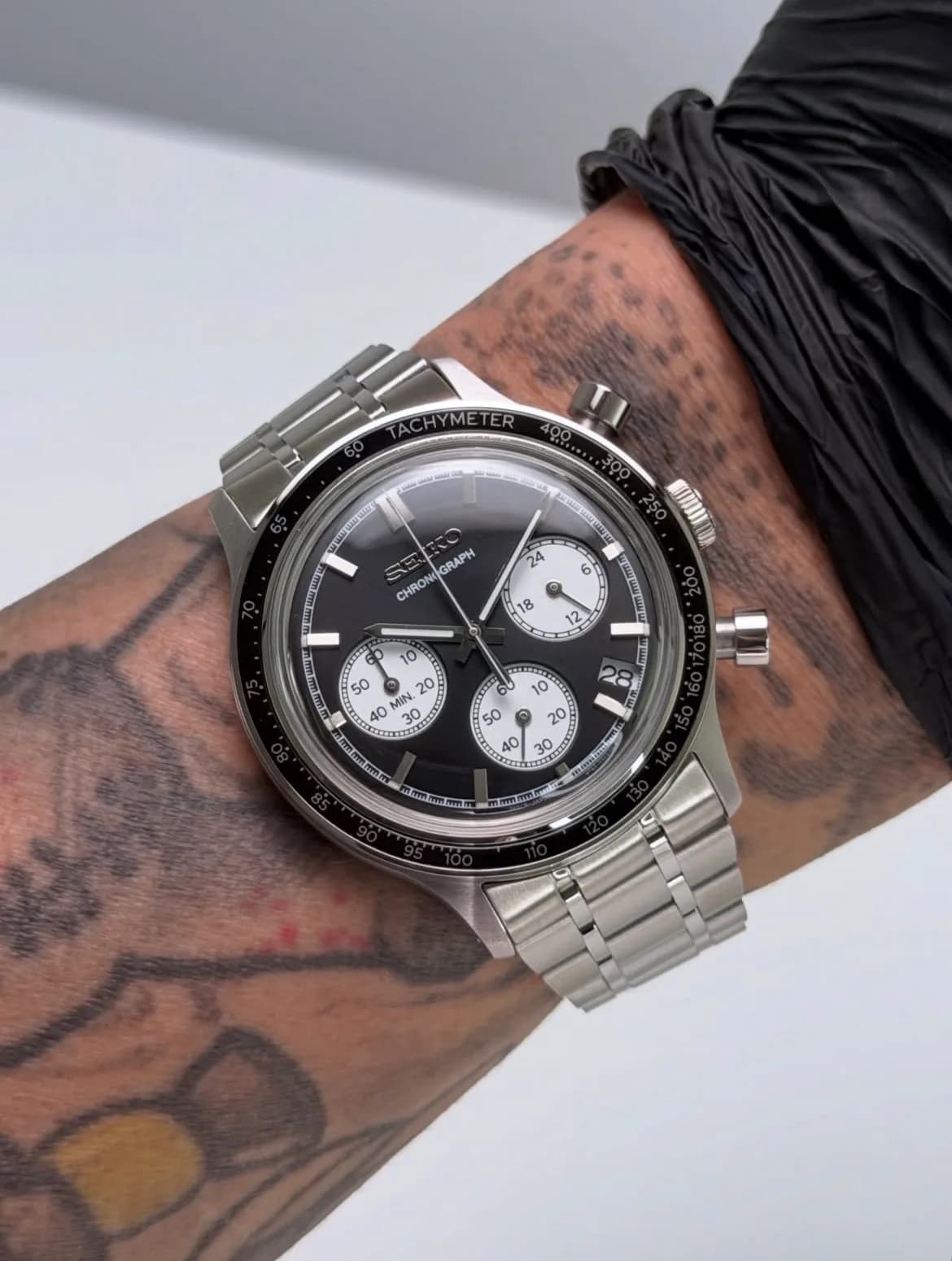 Custom S. Mod 38.5mm Black Panda Conceptual Quartz Chronograph Watch — image 1