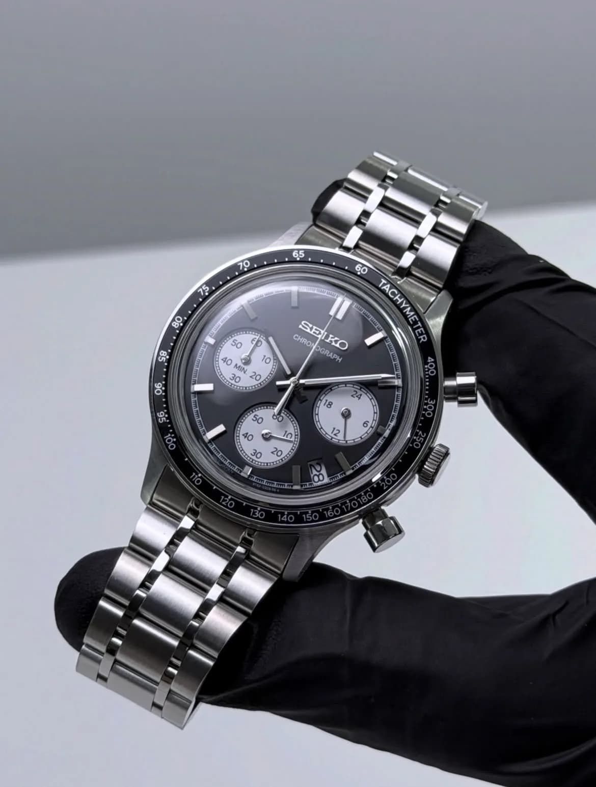 Custom S. Mod 38.5mm Black Panda Conceptual Quartz Chronograph Watch — image 2