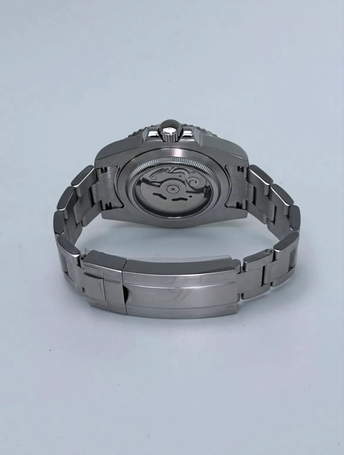 Custom S. Mod 40mm Gloss Black Chrome Blue Dual Time Sub Automatic Watch — image 8