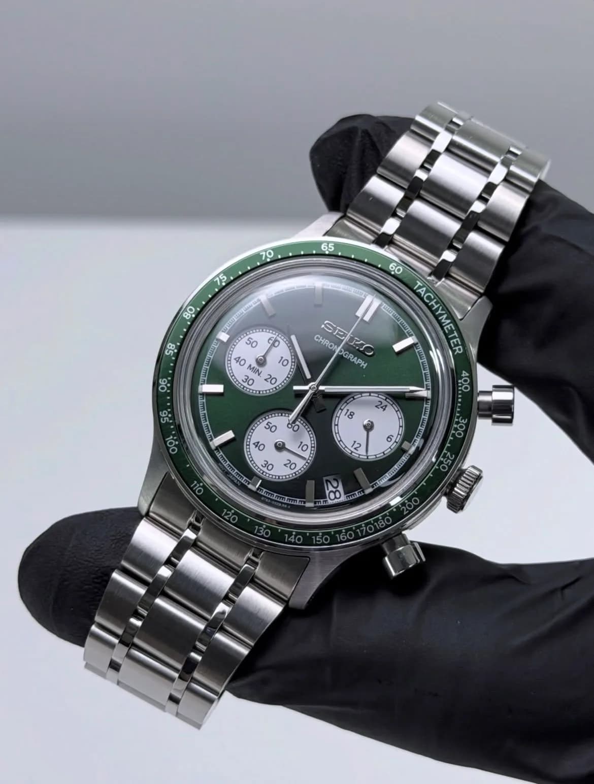 Custom S. Mod 38.5mm Green Panda Conceptual Quartz Chronograph Watch  — image 2