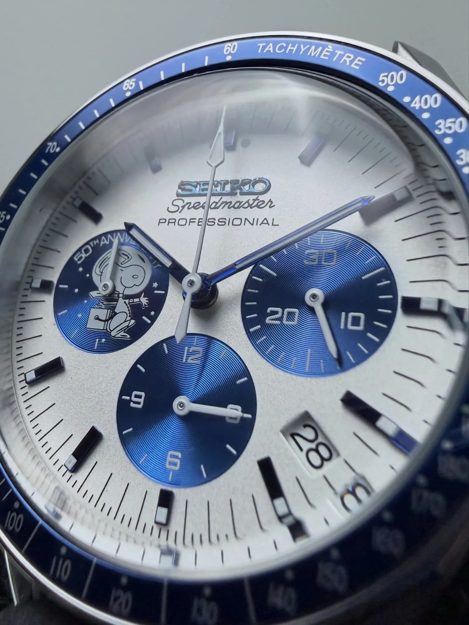 Custom S. Mod 40mm Blue Snoopy Panda Speedy Quartz Chronograph Watch  — image 6