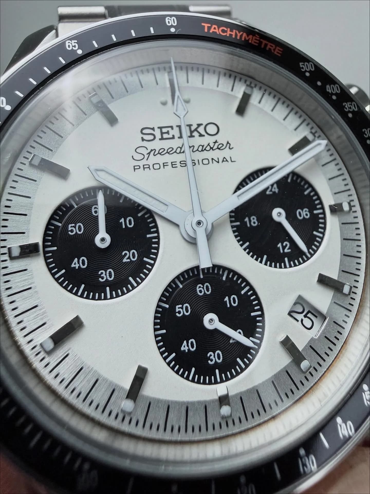 Custom S. Mod 40mm White Panda Speedy Quartz Chronograph Watch — image 6