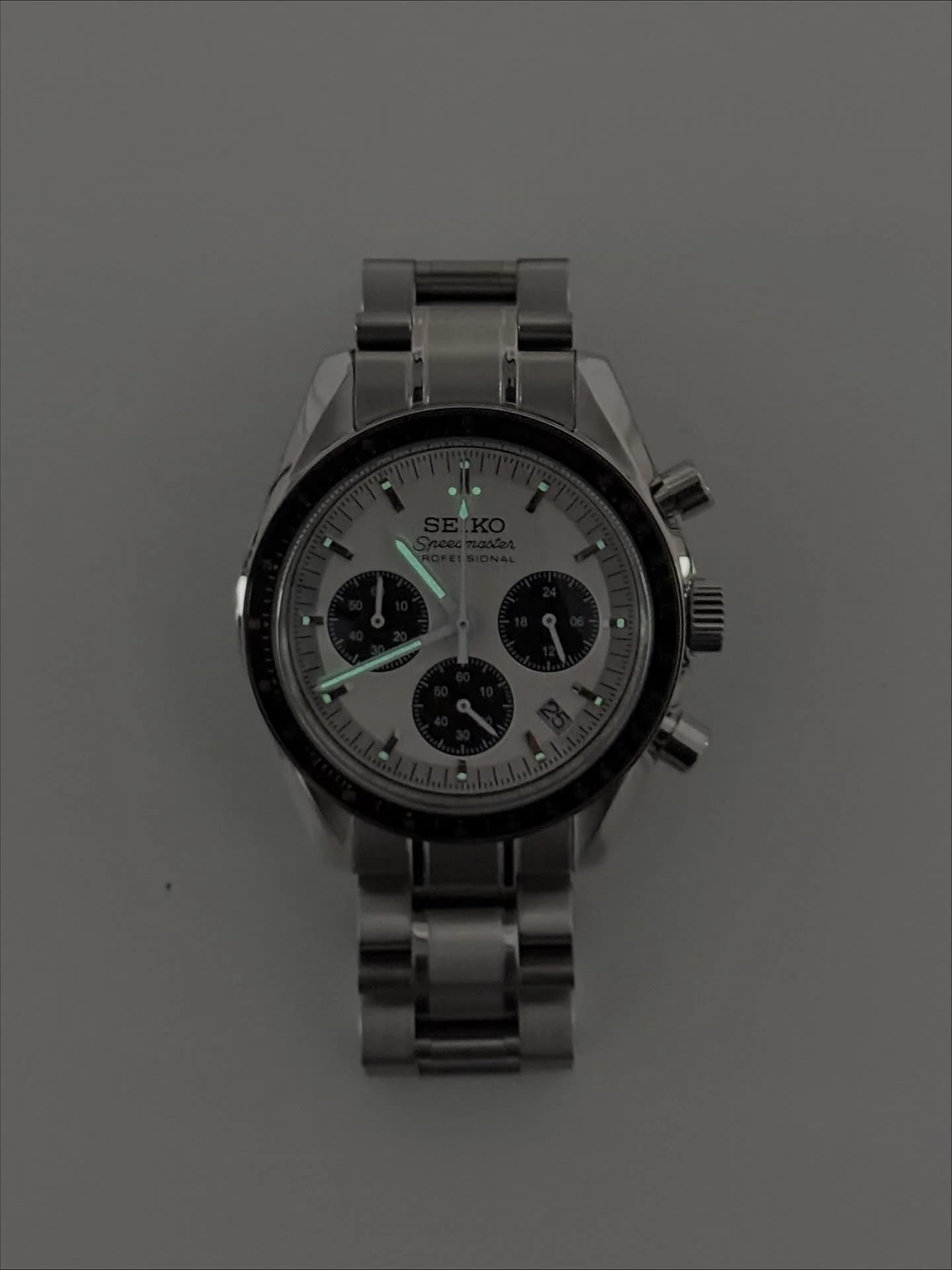 Custom S. Mod 40mm White Panda Speedy Quartz Chronograph Watch — image 10