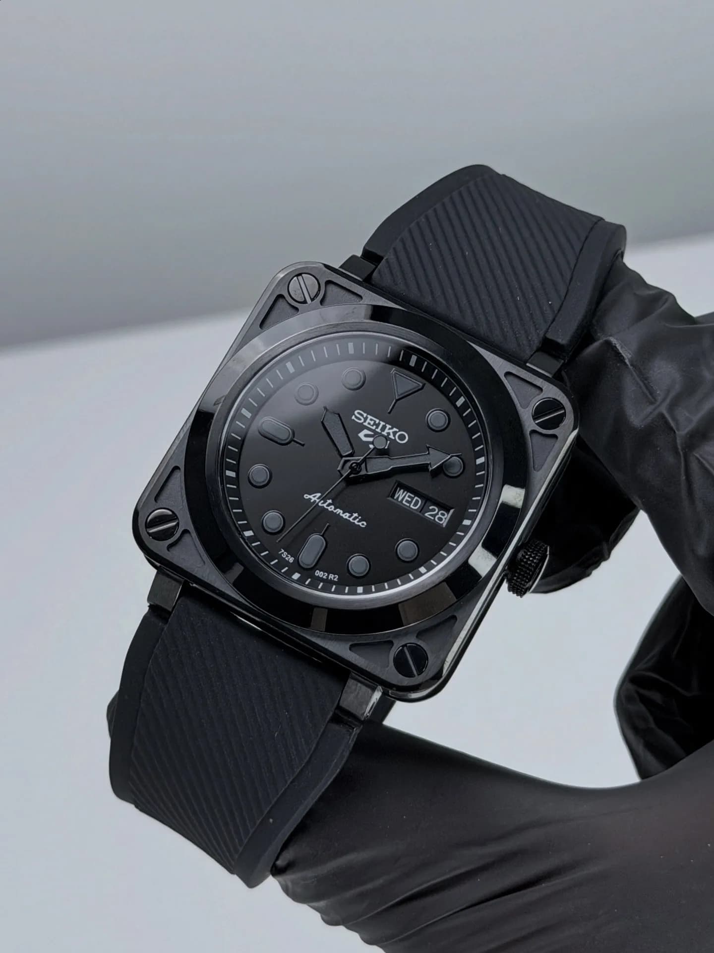 Custom S. Mod 41mm Black Phantom BR03 Day Date Automatic Watch  — image 2