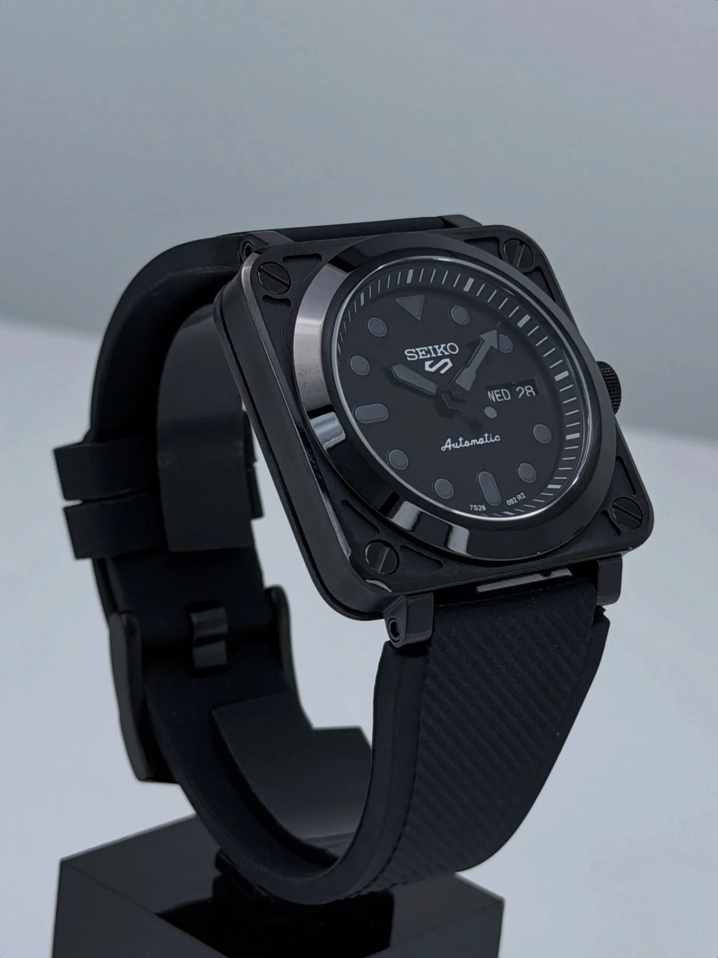 Custom S. Mod 41mm Black Phantom BR03 Day Date Automatic Watch  — image 3