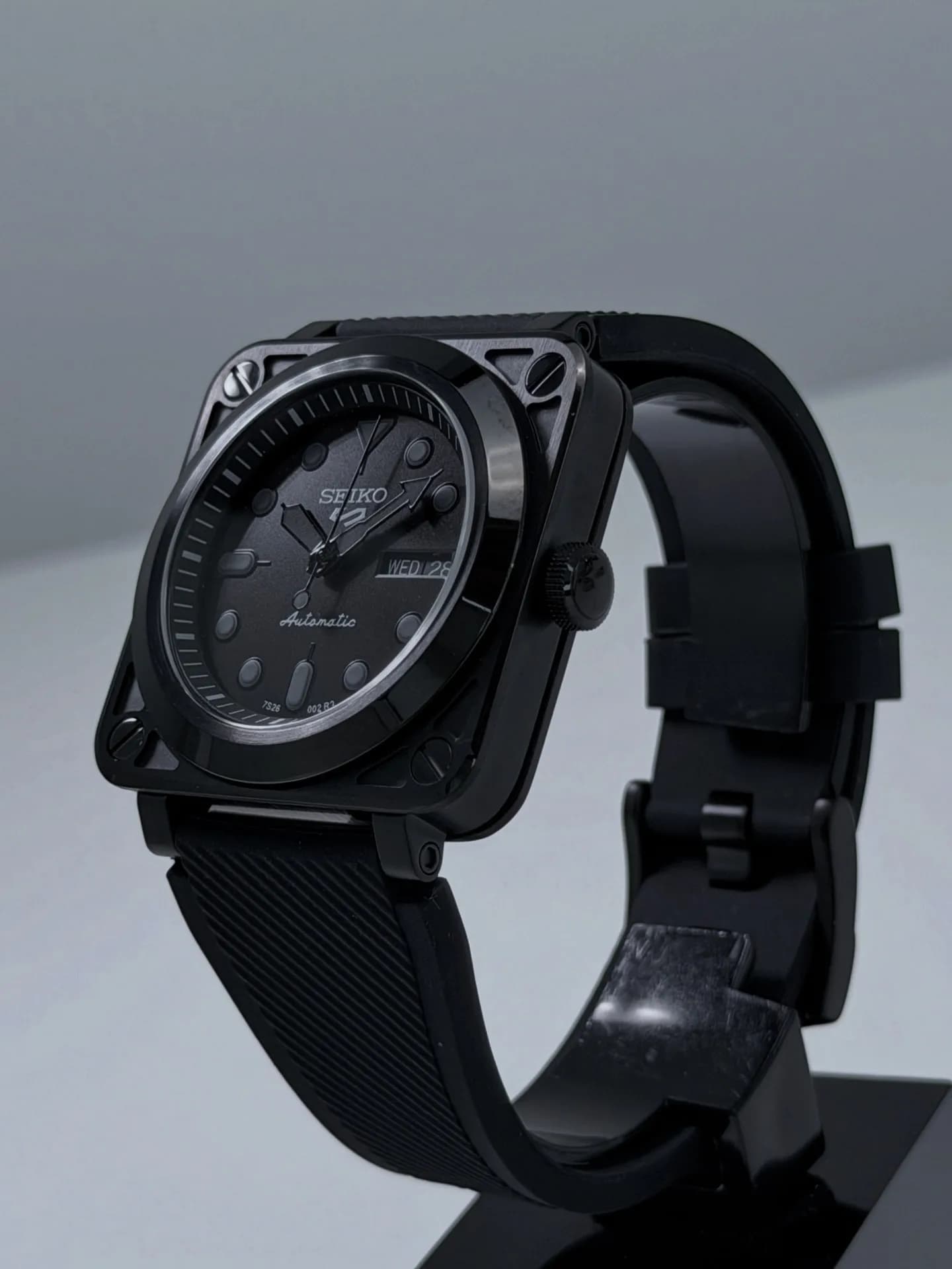 Custom S. Mod 41mm Black Phantom BR03 Day Date Automatic Watch  — image 4