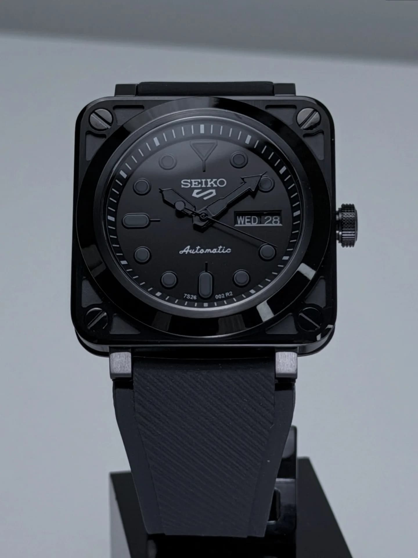 Custom S. Mod 41mm Black Phantom BR03 Day Date Automatic Watch  — image 5