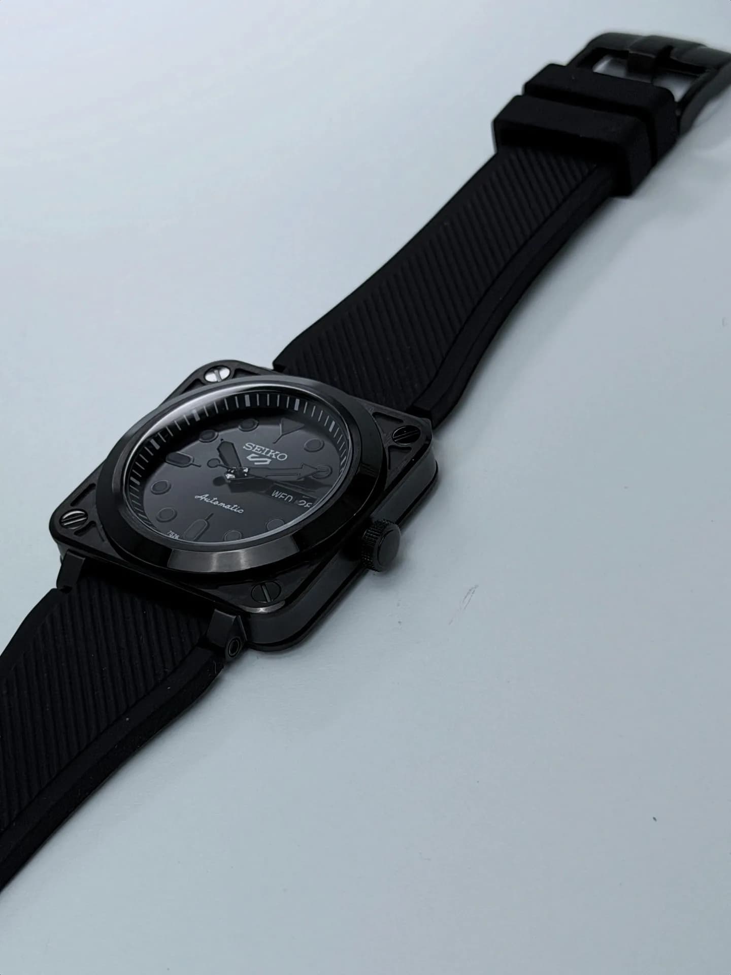 Custom S. Mod 41mm Black Phantom BR03 Day Date Automatic Watch  — image 7