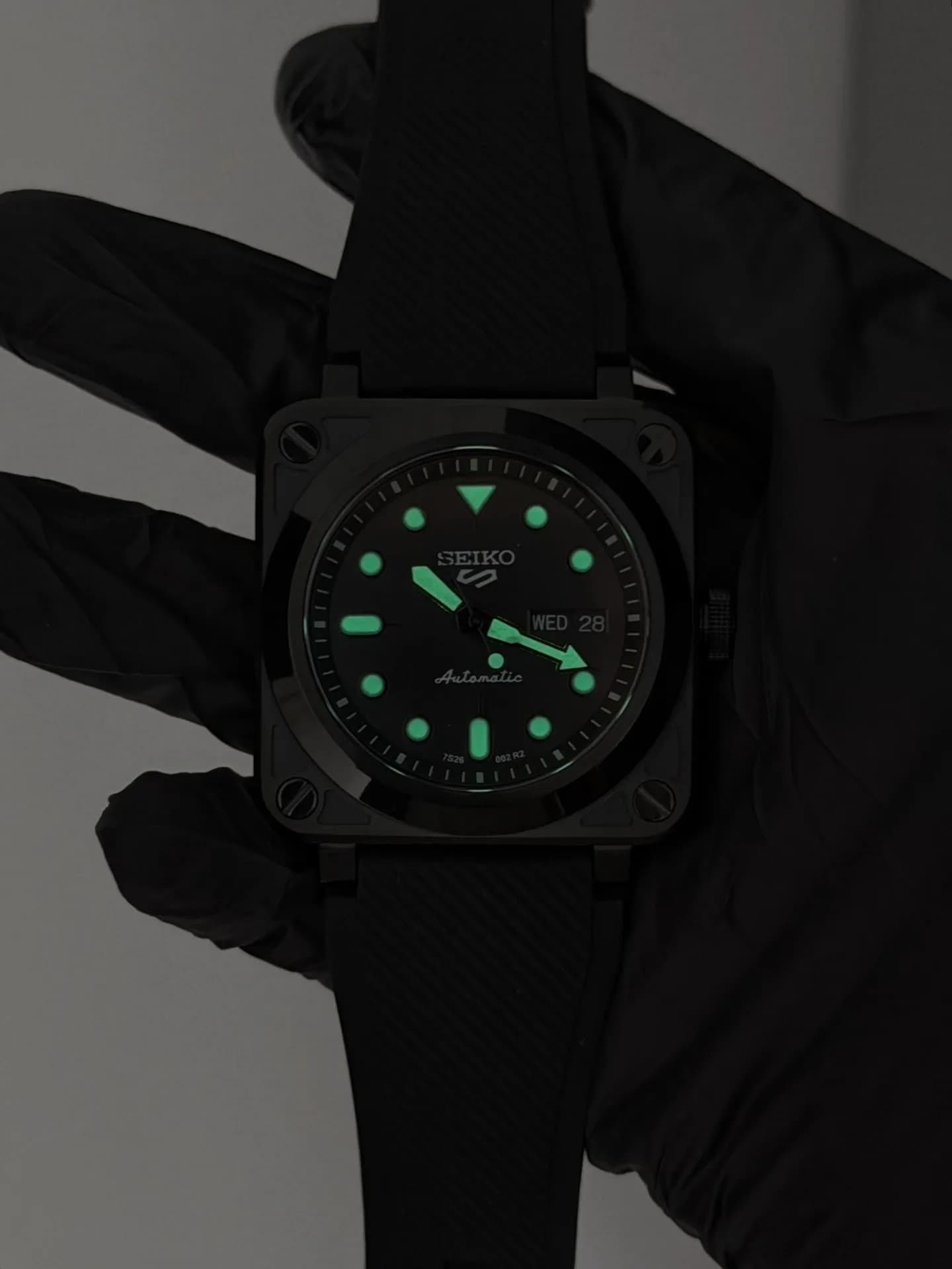 Custom S. Mod 41mm Black Phantom BR03 Day Date Automatic Watch  — image 9