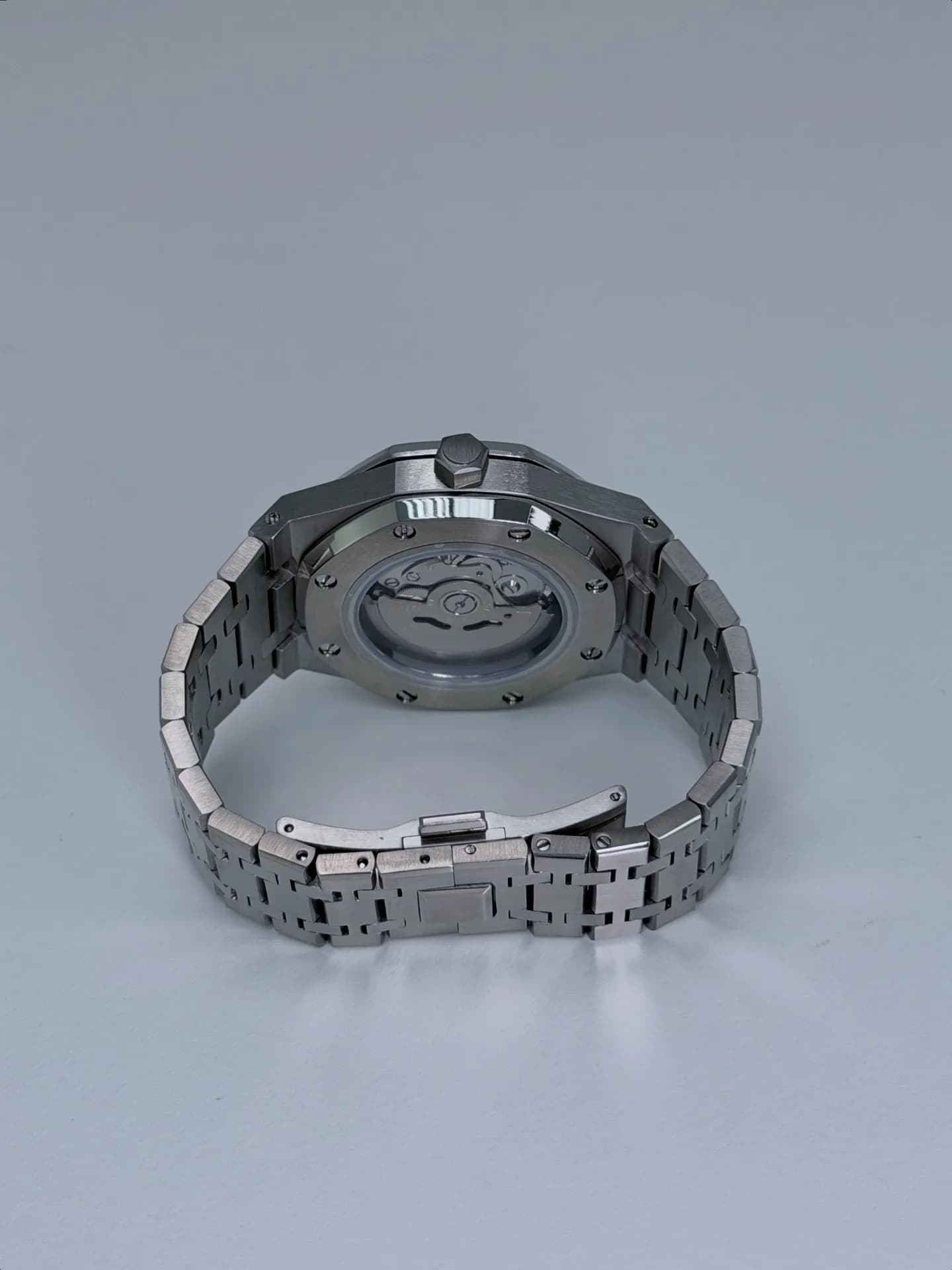 Custom S. Mod 42mm White MOP Double Blue Diamond AP Automatic Watch  — image 8