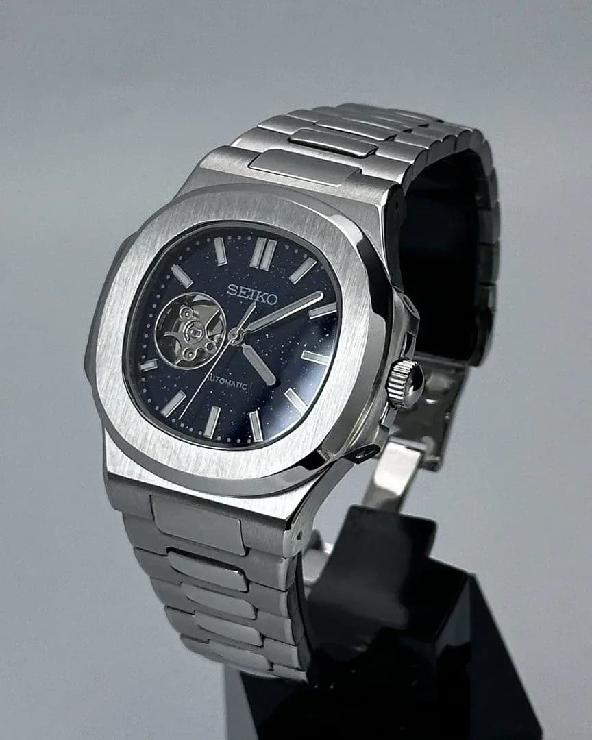 Custom S. Mod 40mm Open-Heart Stardust Nautilus Automatic Watch — image 2