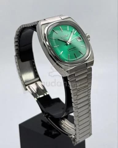Custom S. Mod 38mm Sunburst Green Seamaster TV — image 2