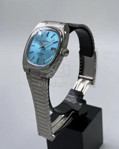 Custom S. Mod 38mm Sunburst Baby Blue Seamaster — image 3