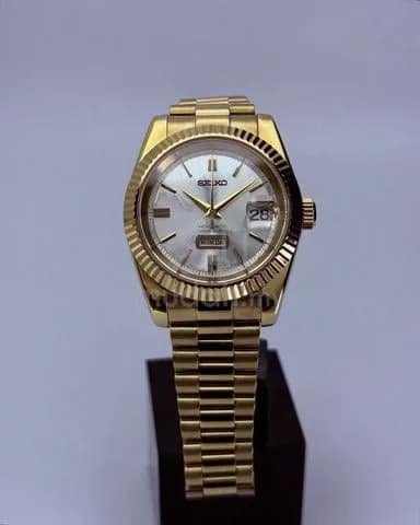 Custom S. Mod 39mm Gold Seikomatic Day-Date — image 4