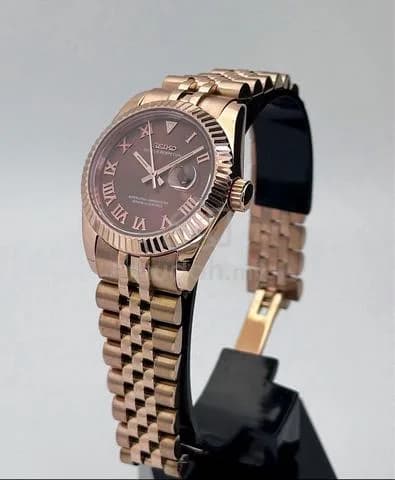Custom S. Mod 31mm Chocolate Roman Rose Gold Datejust — image 2