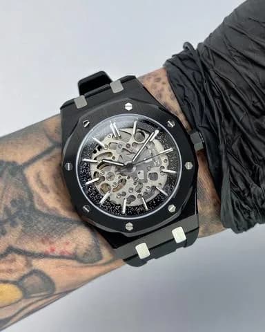 Custom S. Mod 42mm Silver Skeleton Black — image 1