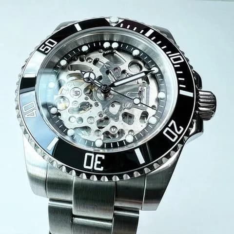 Custom S. Mod 40mm Black Skeleton Submariner — image 5