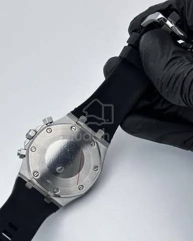 Custom S. Mod 42mm White Panda Quartz Chronograph AP on Rubber Strap — image 5