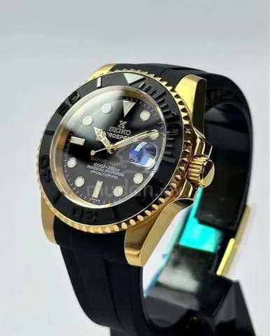 Custom S. Mod 40mm Glossy Black MarineMaster Gold Yachtmaster — image 1