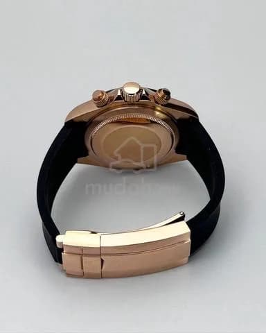 Custom S. Mod 39.5mm Black Rose Arabic Daytona Quartz Chronograph — image 6