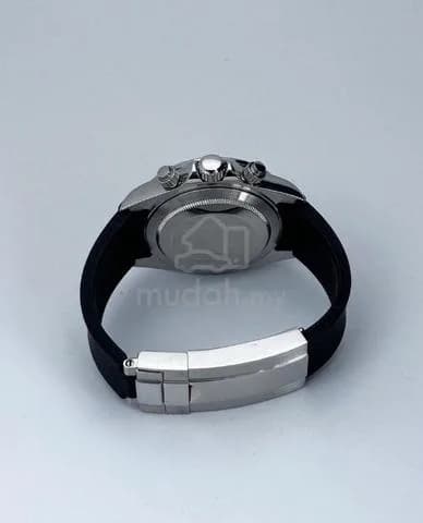 Custom S. Mod 39.5mm Silver Diamond Tiger Daytona Quartz Chronograph — image 6