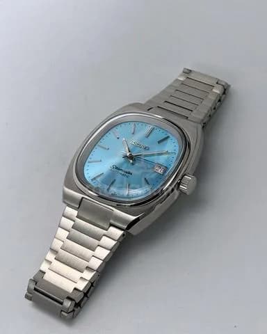 Custom S. Mod 38mm Sunburst Baby Blue Seamaster — image 5