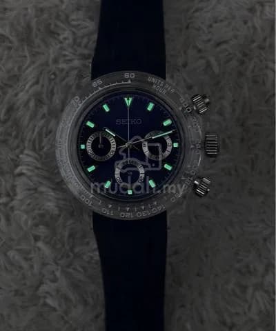 Custom S. Mod 39.5mm Navy Blue Clear Plastic Daytona (Quartz Chronograph) — image 6