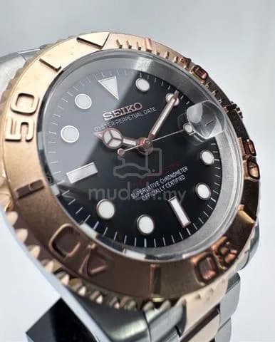 Custom S. Mod 40mm 2-Tone Black Dial Silver Gold Yachtmaster — image 3