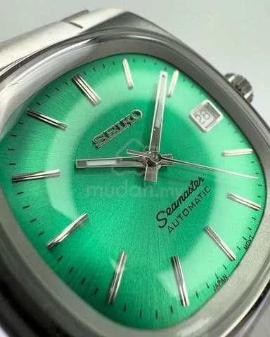 Custom S. Mod 38mm Sunburst Green Seamaster TV — image 3