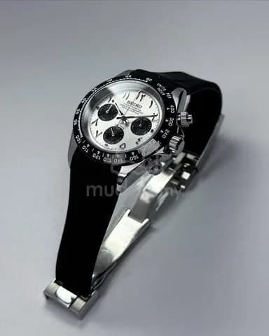 Custom S. Mod 39.5mm Silver Panda Arabic Daytona Quartz Chronograph — image 4