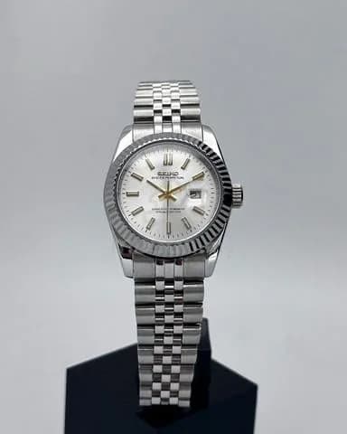 Custom S. Mod 31mm Silver Datejust w/ Gold Indices — image 2