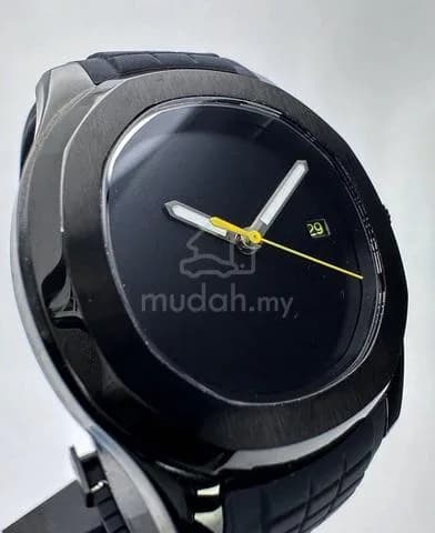 Custom S. Mod 42mm Full Black Aquanaut w/ Yellow Seconds & Date — image 3