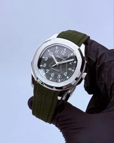 Custom S. Mod 42mm Olive Green Aquanaut — image 4