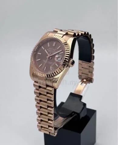 Custom S. Mod 36mm Chocolate Rose Gold DateJust — image 3