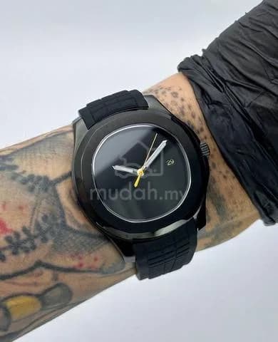 Custom S. Mod 42mm Full Black Aquanaut w/ Yellow Seconds & Date — image 1