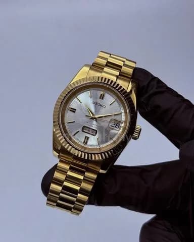 Custom S. Mod 39mm Gold Seikomatic Day-Date — image 6