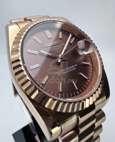 Custom S. Mod 36mm Chocolate Rose Gold DateJust — image 2