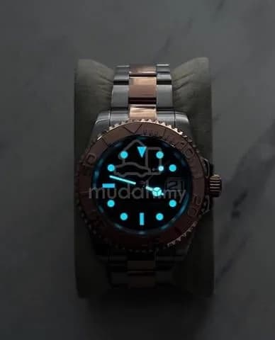 Custom S. Mod 40mm 2-Tone Black Dial Silver Gold Yachtmaster — image 4