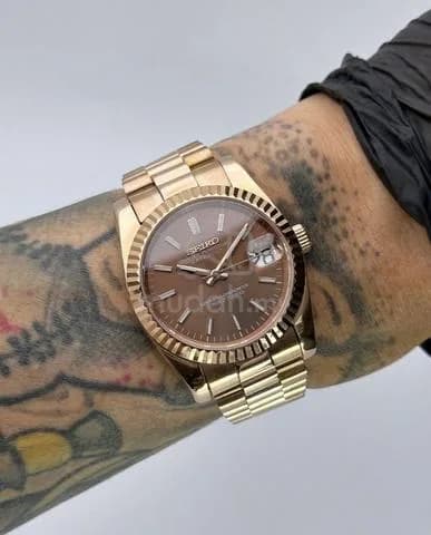 Custom S. Mod 36mm Chocolate Rose Gold DateJust — image 1