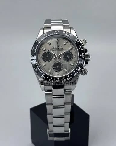 Custom S. Mod 39.5mm Rhodium Grey Daytona Quartz Chronograph — image 2